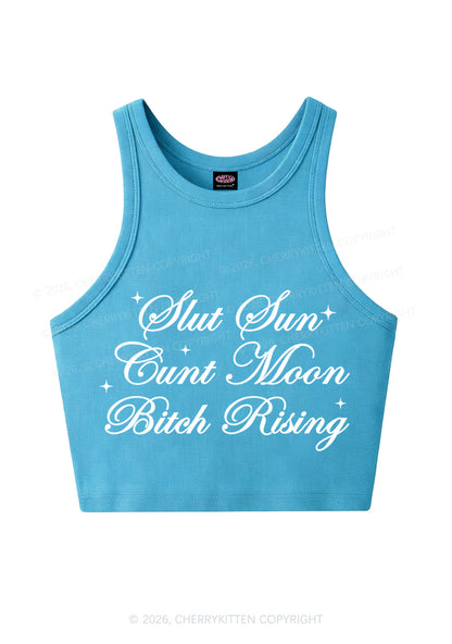 Slxt Sun Cxxt Moon Bxtch Rising Y2K Crop Tank Top Cherrykitten