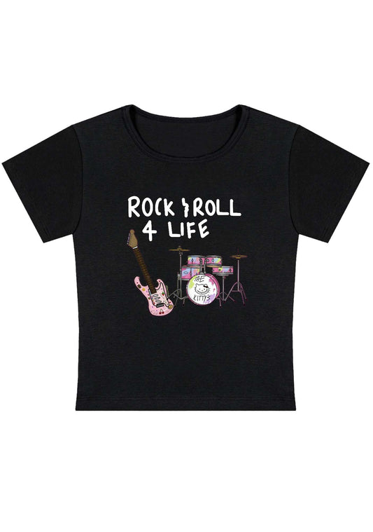 Rock Roll 4 Life Y2K Baby Tee