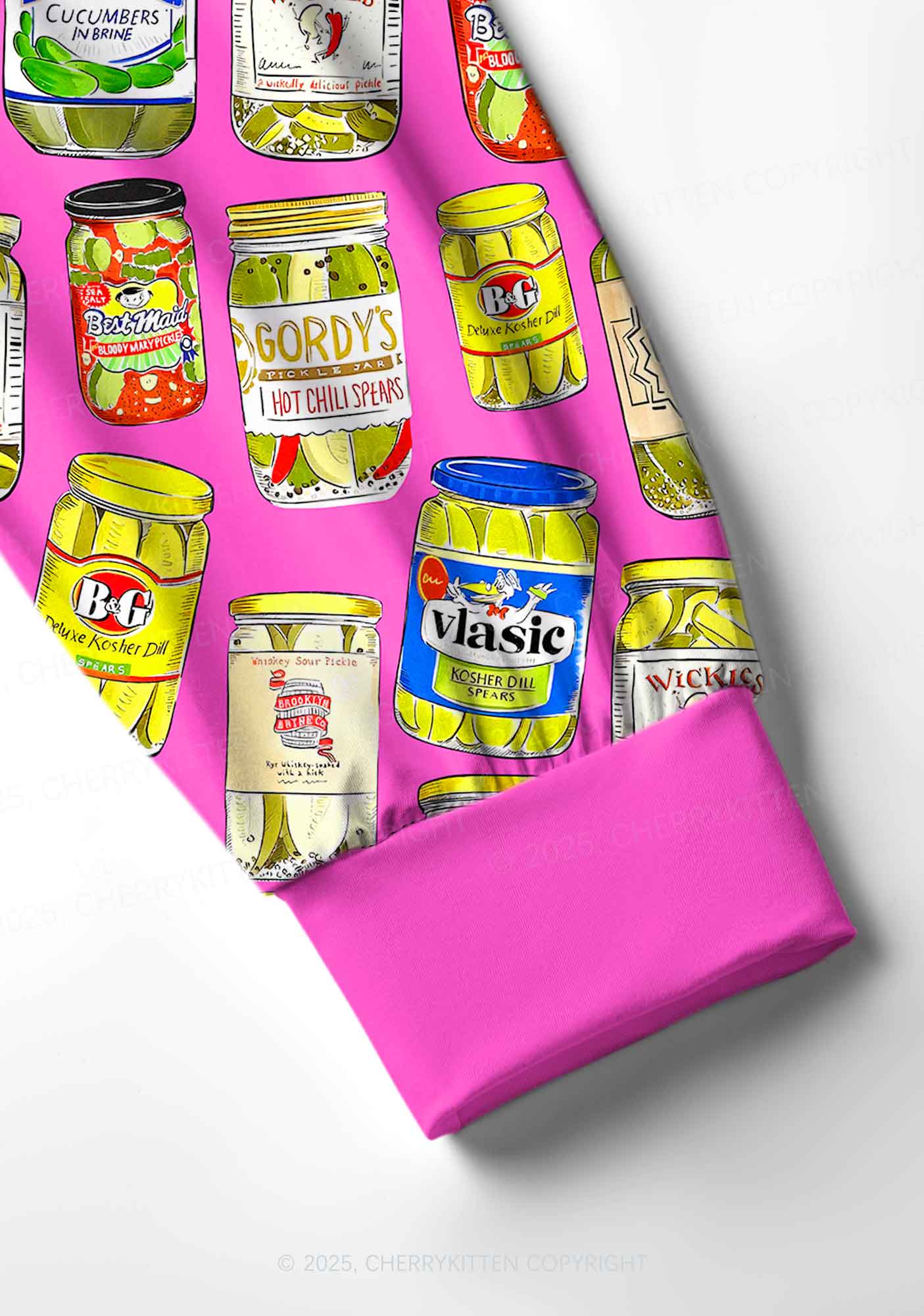 Christmas Pickle Y2K Print Long Sleeve Pajama Set Cherrykitten