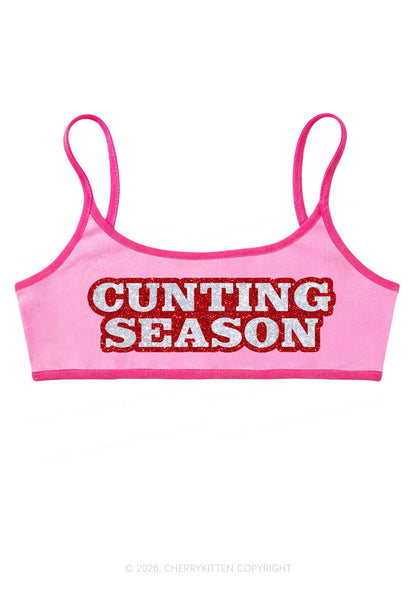 Glitter Cxxting Season Y2K Super Crop Cami Cherrykitten