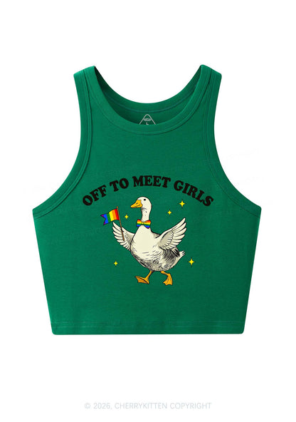 Off To Meet Girls Pride Y2K Crop Tank Top Cherrykitten