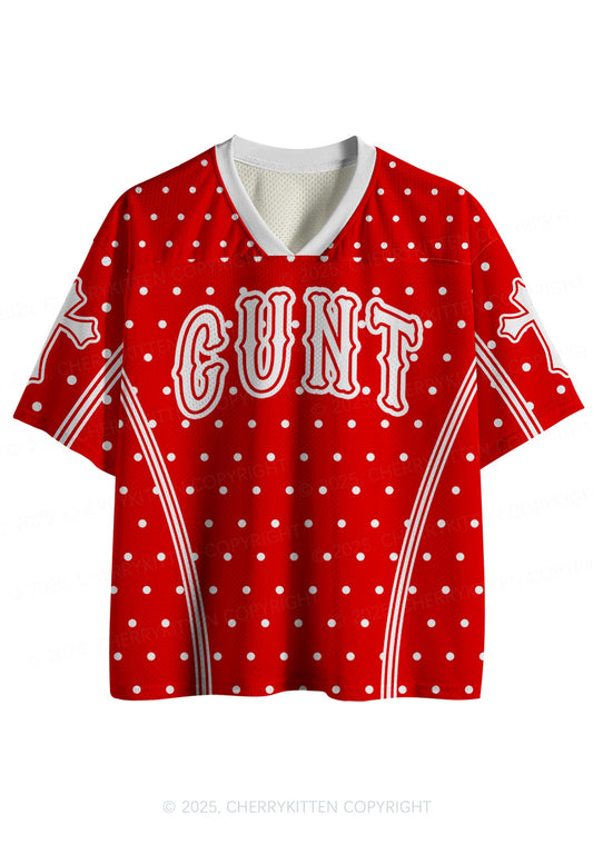 Custom Red Polka Dots Cxxt Y2K Sport Jersey Shirts Cherrykitten