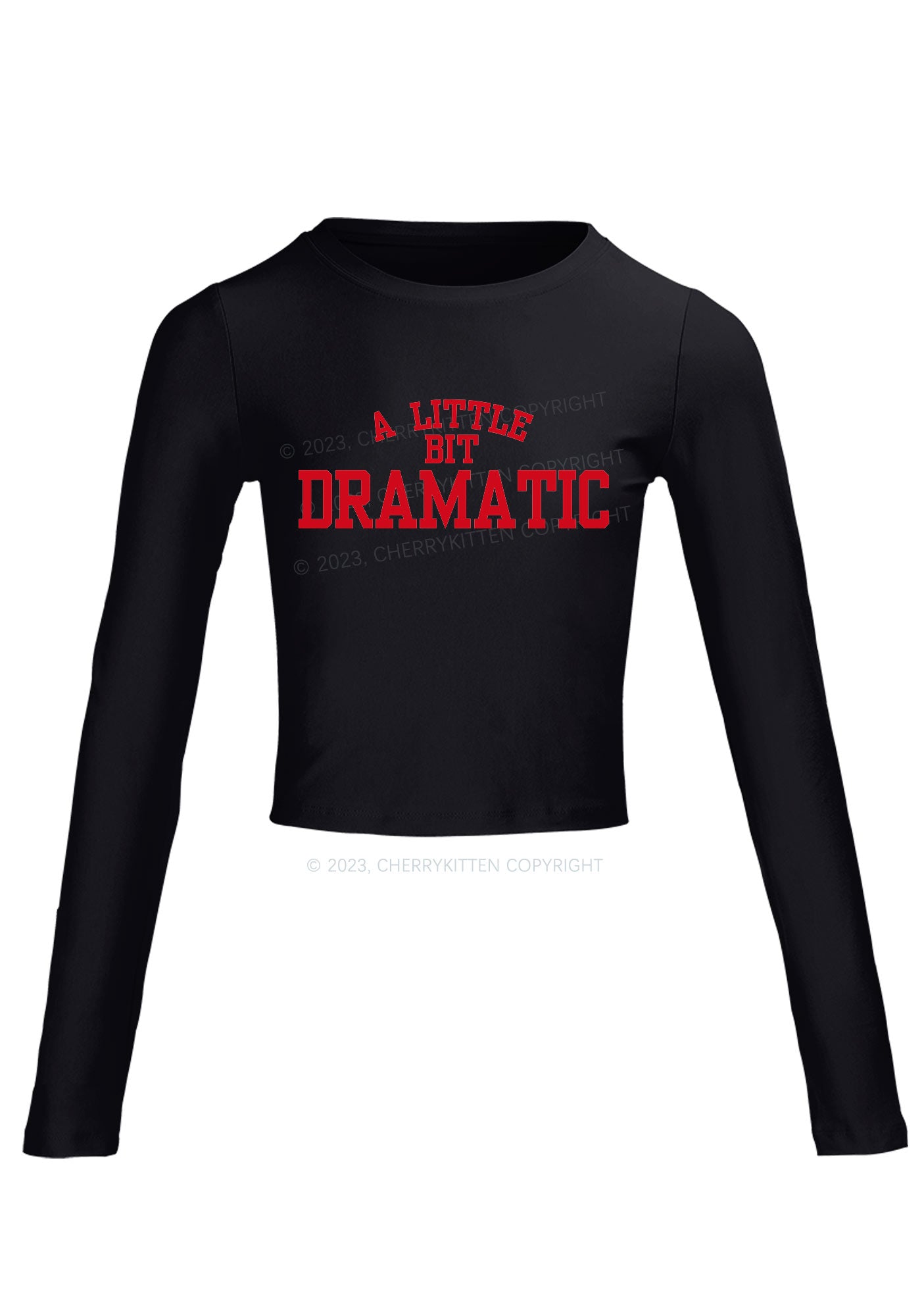 A Little Bit Dramatic Long Sleeve Crop Top Cherrykitten