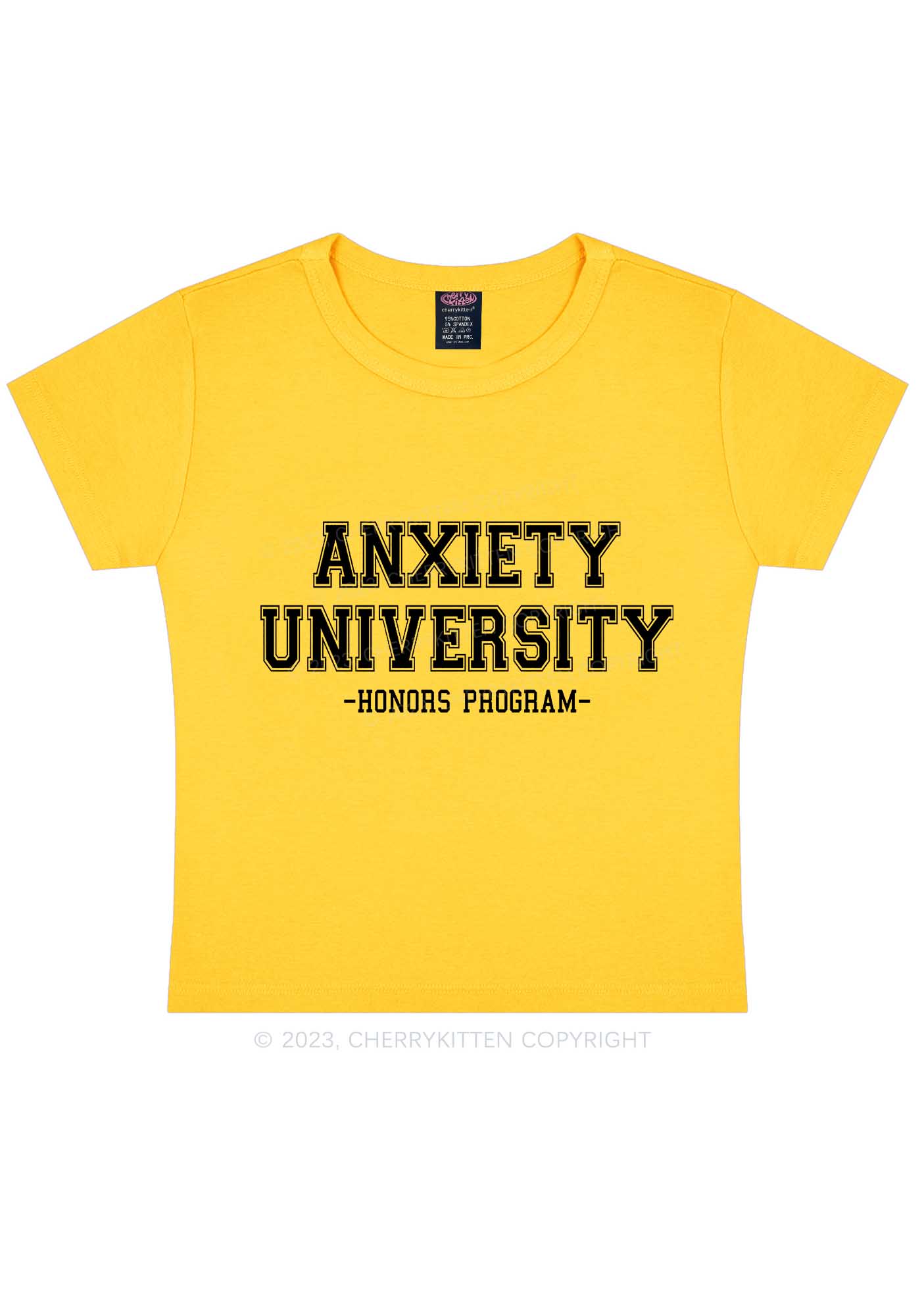 Anxiety University Honors Program Y2K Baby Tee Cherrykitten