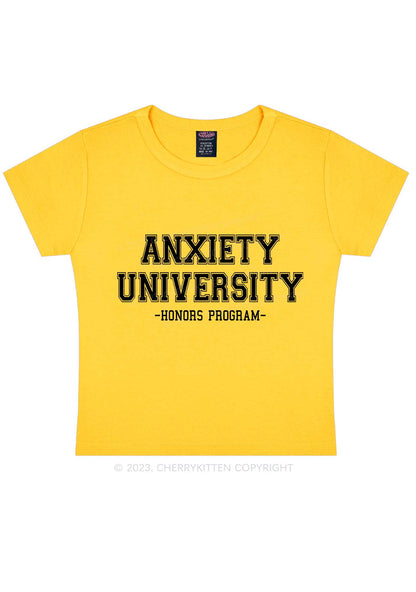 Anxiety University Honors Program Y2K Baby Tee Cherrykitten