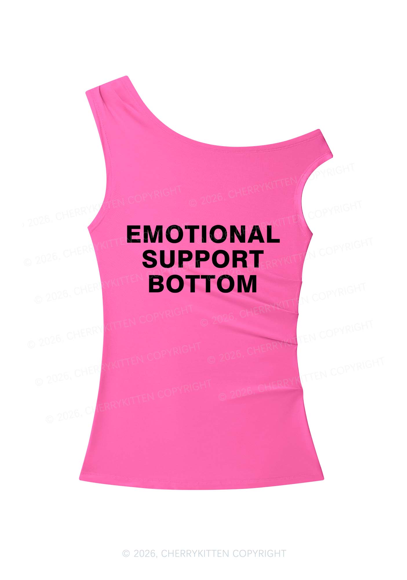 Emotional Support Bottom Pride Y2K Off Shoulder Tank Top Cherrykitten