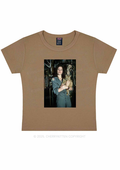 Halloween Space Lady Cat Y2K Baby Tee Cherrykitten
