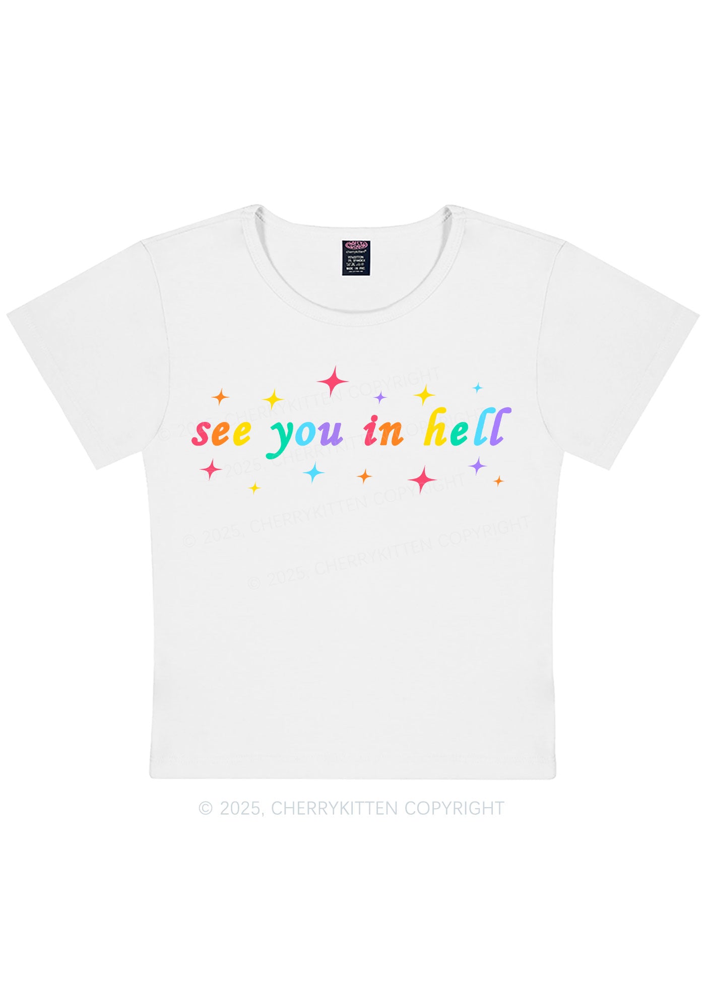 Curvy See You In Hell Pride Y2K Baby Tee Cherrykitten