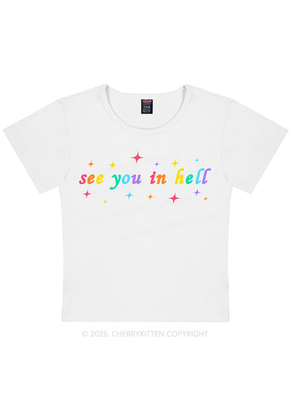 Curvy See You In Hell Pride Y2K Baby Tee Cherrykitten