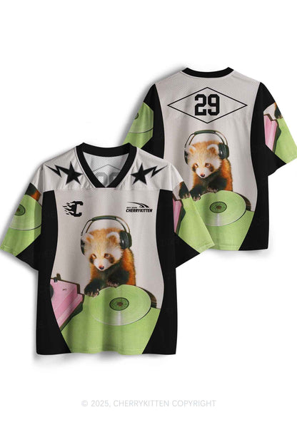 Custom Red Panda DJ Y2K Sport Jersey Shirts Cherrykitten