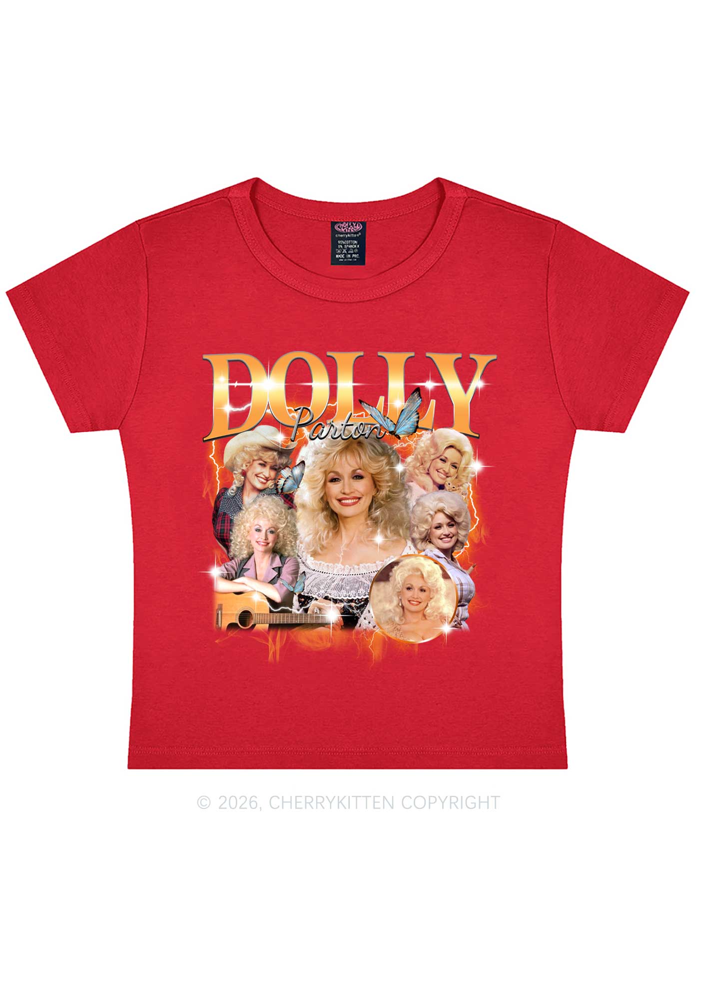 DP Vintage Portrait Y2K Baby Tee Cherrykitten