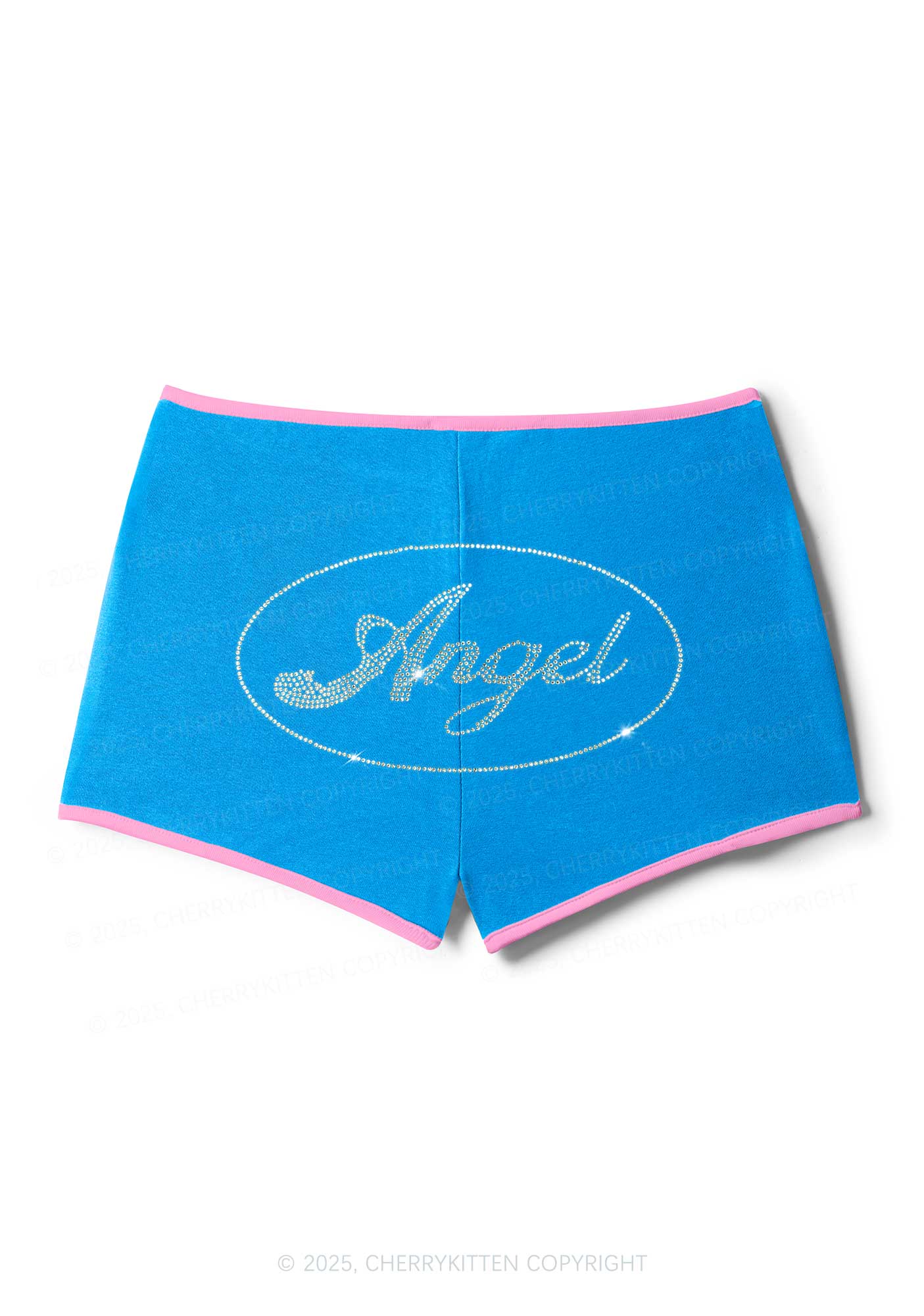 Rhinestone Angel Y2K Booty Shorts Cherrykitten