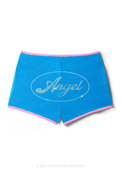 Rhinestone Angel Y2K Booty Shorts Cherrykitten