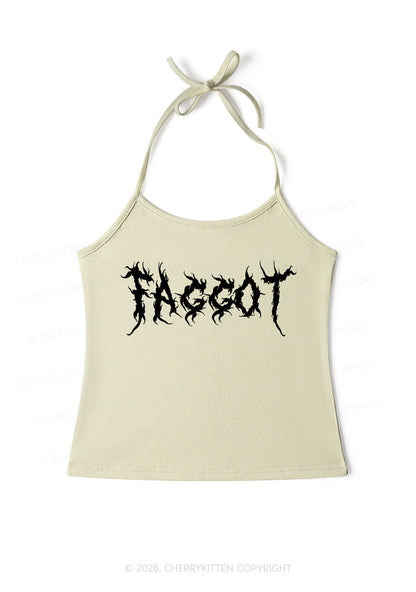 Punk Faggot Pride Y2K Halter Neck Cami Cherrykitten