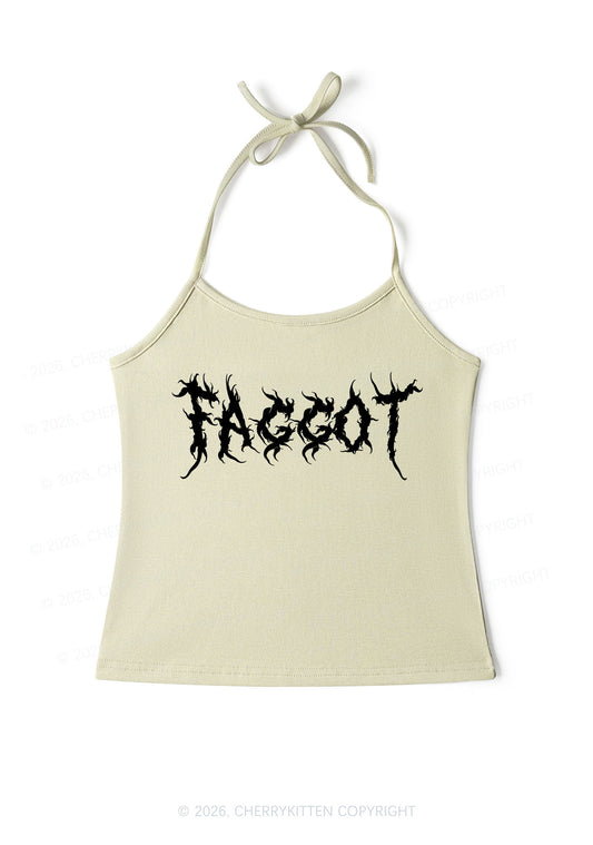 Punk Faggot Pride Y2K Halter Neck Cami Cherrykitten
