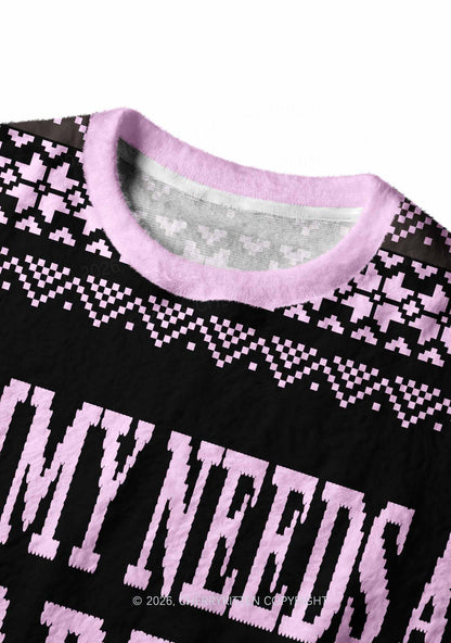 Mommy Needs A Cigarette Y2K Knit Sweatshirt Cherrykitten