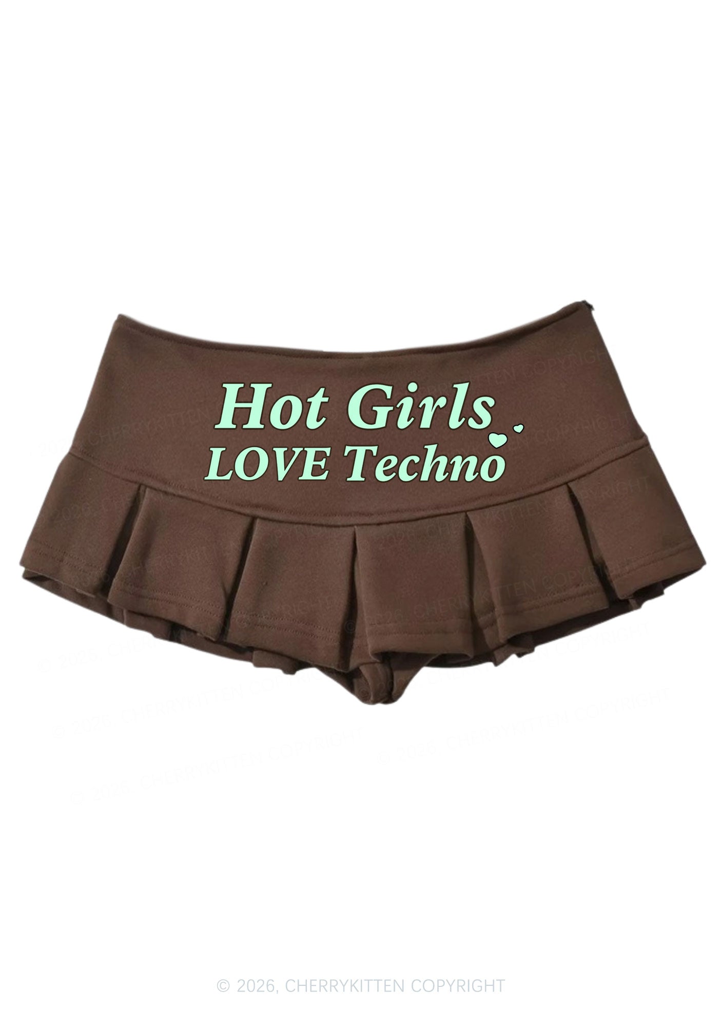 Hot Girls Love Techno Y2K Mini Pleated Skirts Cherrykitten