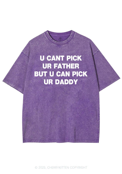 U Can Pick Ur Daddy Y2K Shirts Washed Tee Cherrykitten