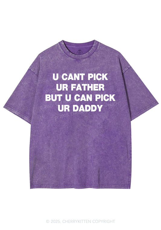 U Can Pick Ur Daddy Y2K Shirts Washed Tee Cherrykitten