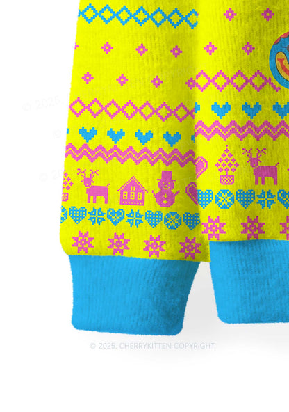Chat Clown Y2K Christmas Knit Sweatshirt Cherrykitten