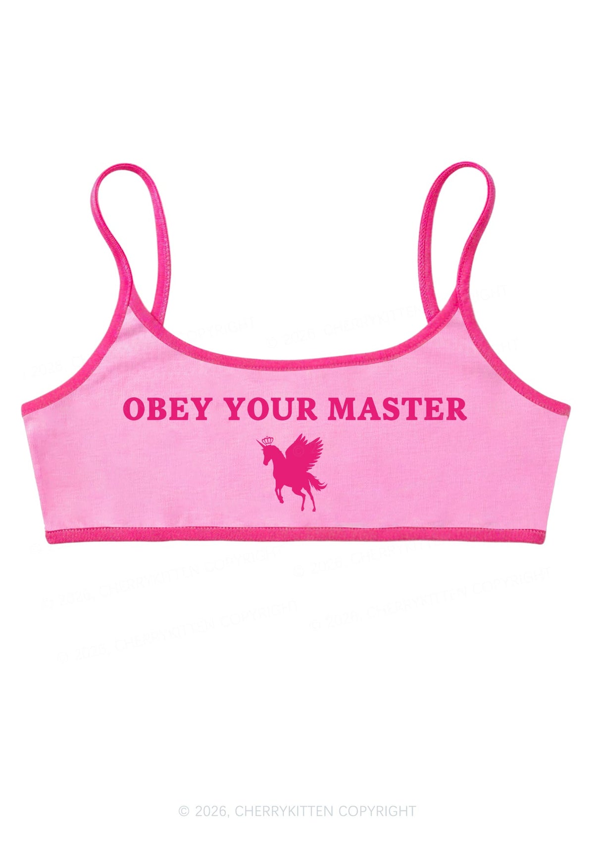 Obey Your Master Unicorn Y2K Super Crop Cami Cherrykitten