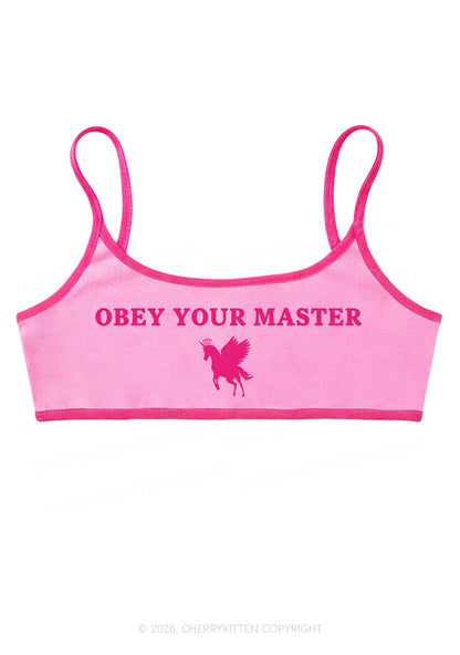 Obey Your Master Unicorn Y2K Super Crop Cami Cherrykitten