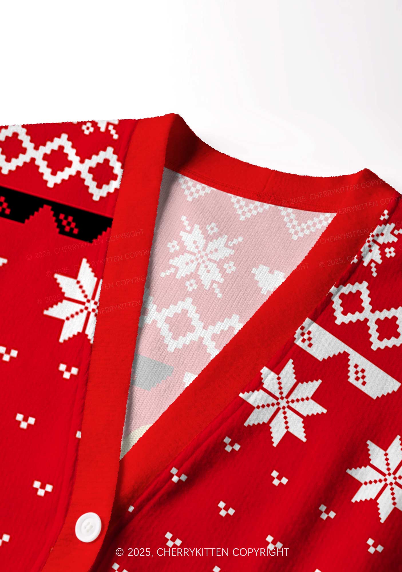 Thug Life Y2K Christmas Cardigan Knit Sweatshirt Cherrykitten