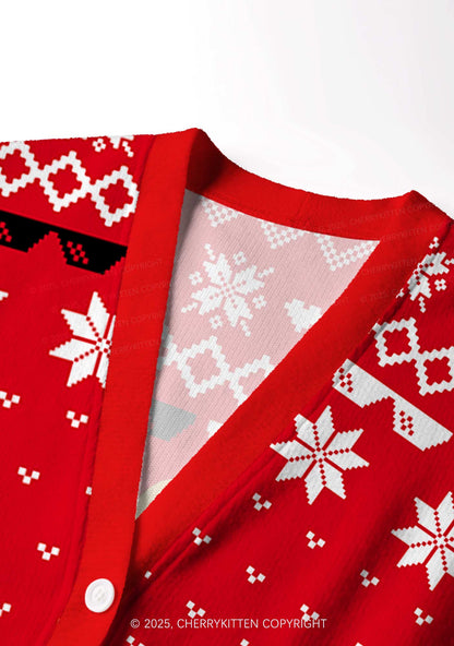 Thug Life Y2K Christmas Cardigan Knit Sweatshirt Cherrykitten