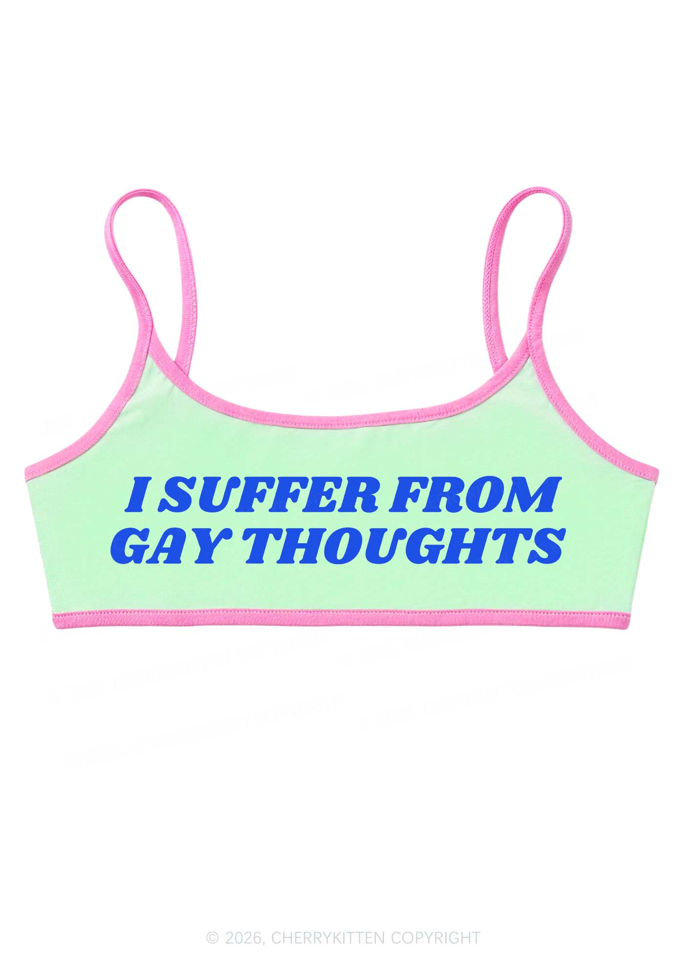 I Suffer From Gay Thoughts Pride Y2K Super Crop Cami Cherrykitten