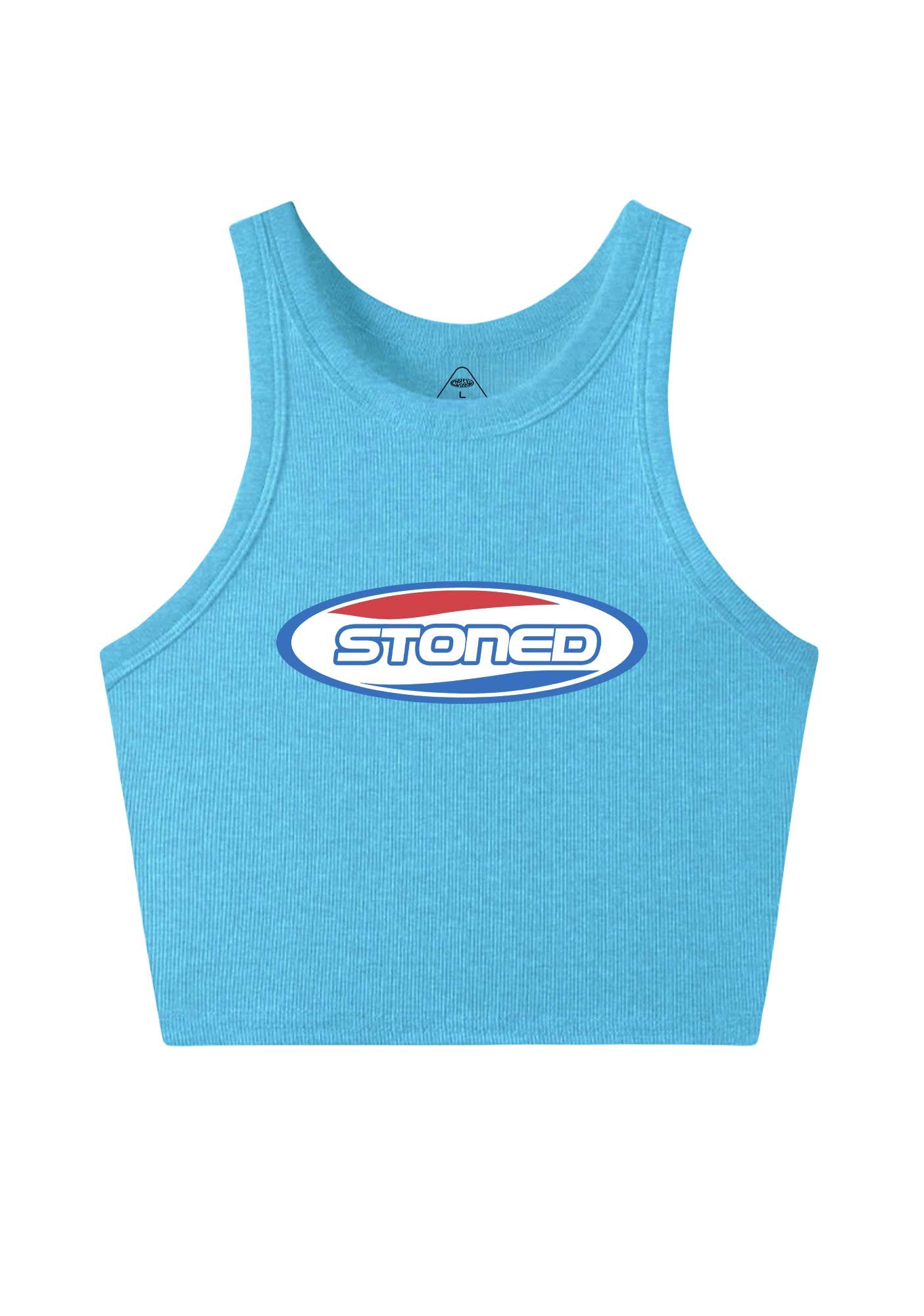 Stoned Slogan Y2K Crop Tank Top Cherrykitten