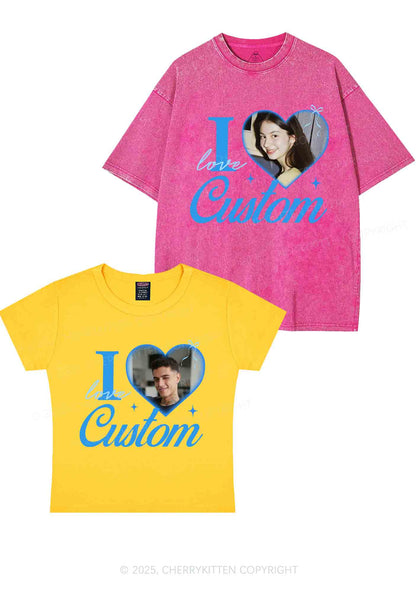 I Love Custom Y2K Valentine's Day Couple Shirt Cherrykitten