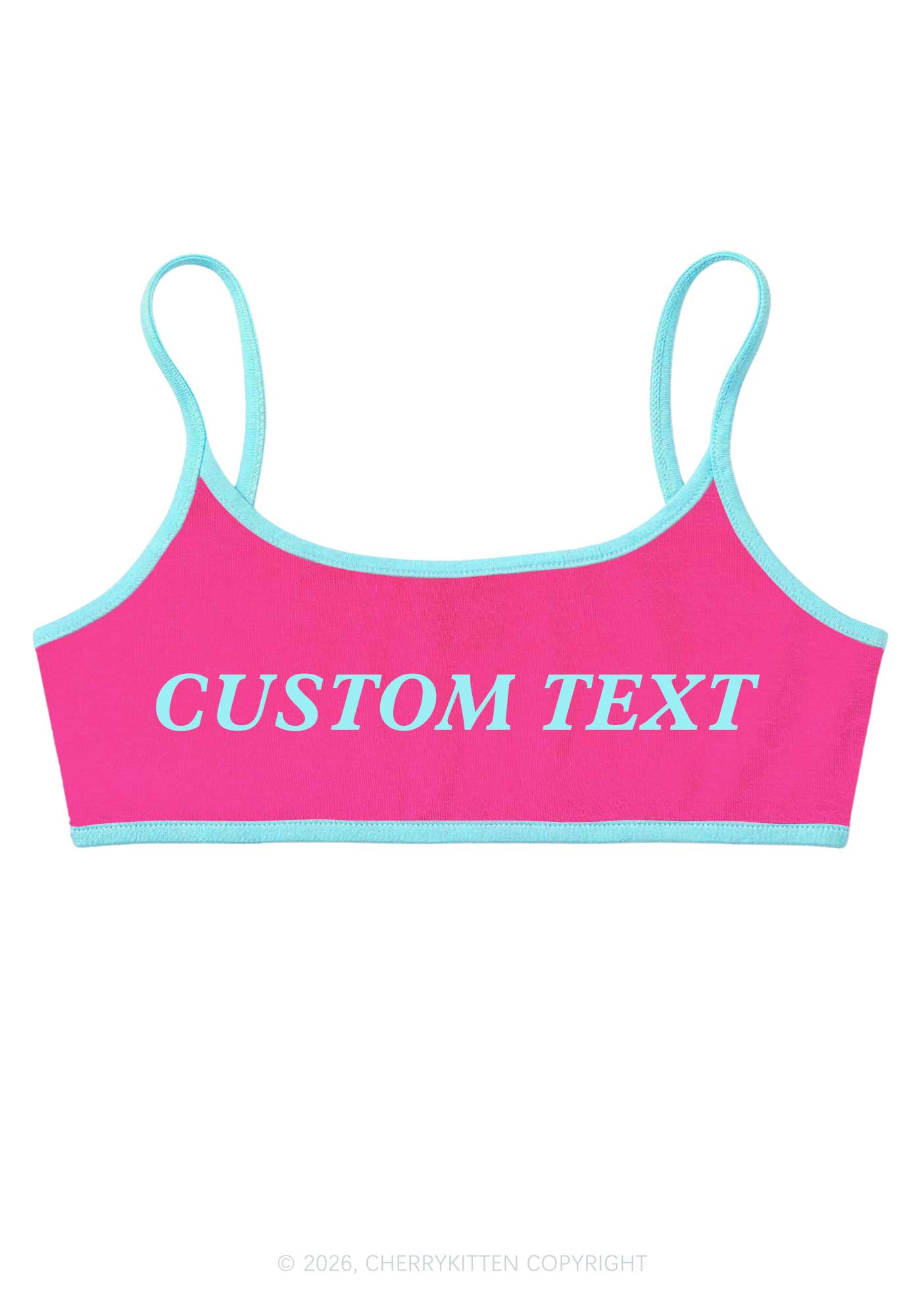 Custom Text Y2K Super Crop Cami Cherrykitten