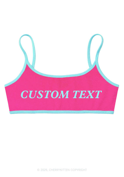 Custom Text Y2K Super Crop Cami Cherrykitten