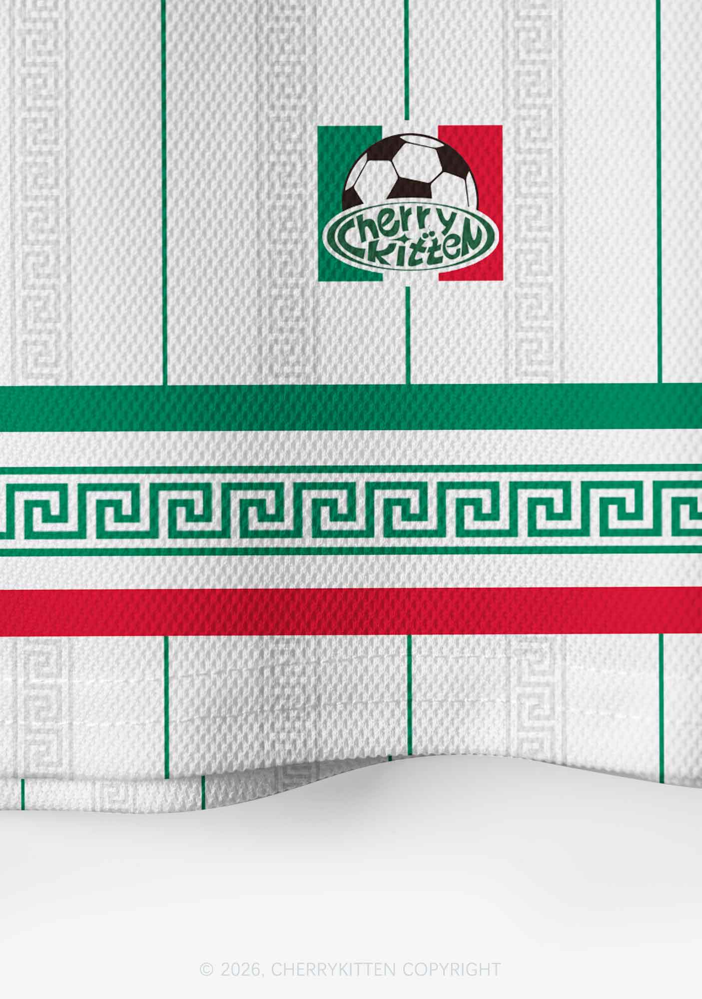 Custom Mexico Floral Stripe Y2K Crop Sport Jersey Shirts Cherrykitten