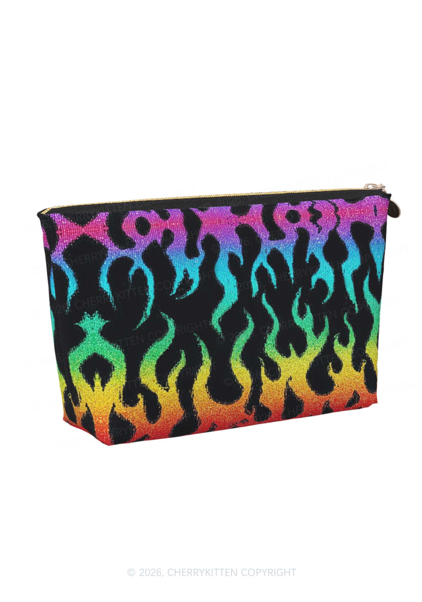Rainbow Flame Pride Y2K Makeup Bag Cherrykitten