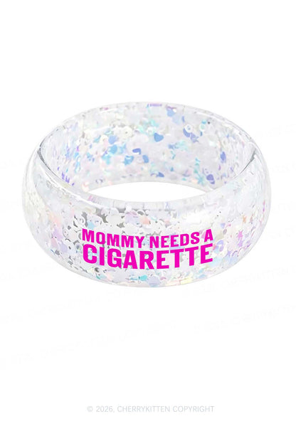 Mommy Needs A Cigarette Y2K Cuff Bangle Cherrykitten