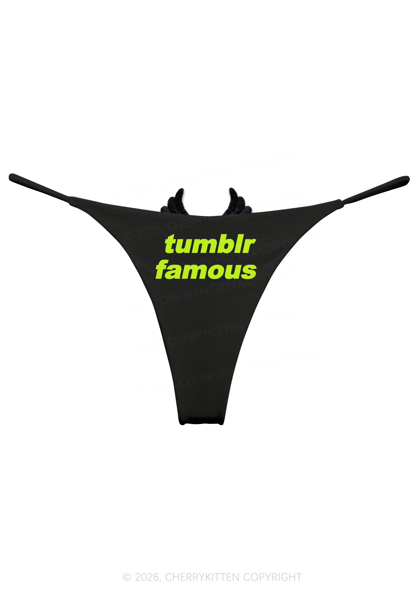 Txmblr Famous Y2K Bikini String Thong With Black Wings Cherrykitten