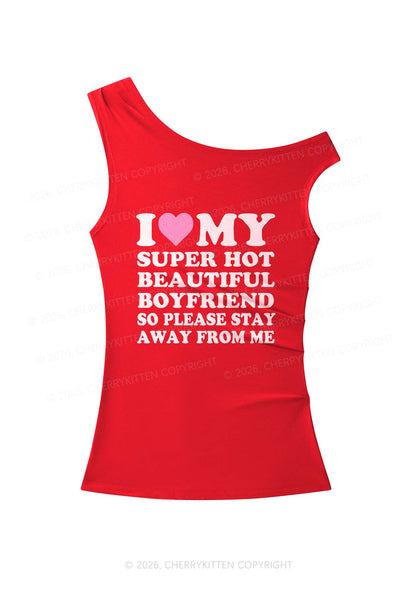 My Super Hot Boyfriend Y2K Off Shoulder Tank Top Cherrykitten