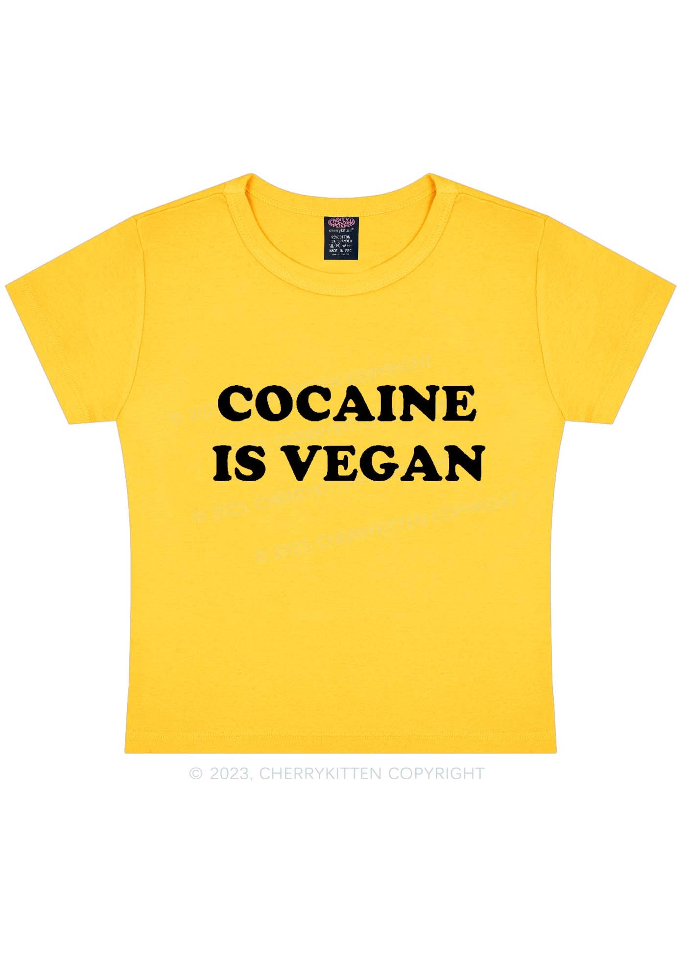 Cola Is Vegan Y2K Baby Tee Cherrykitten