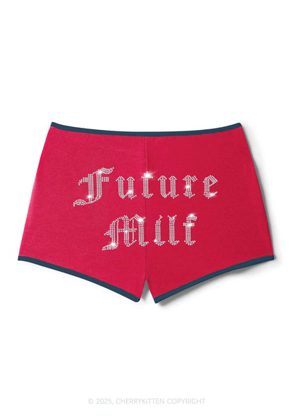 Rhinestone Future Mxxf Y2K Booty Shorts Cherrykitten