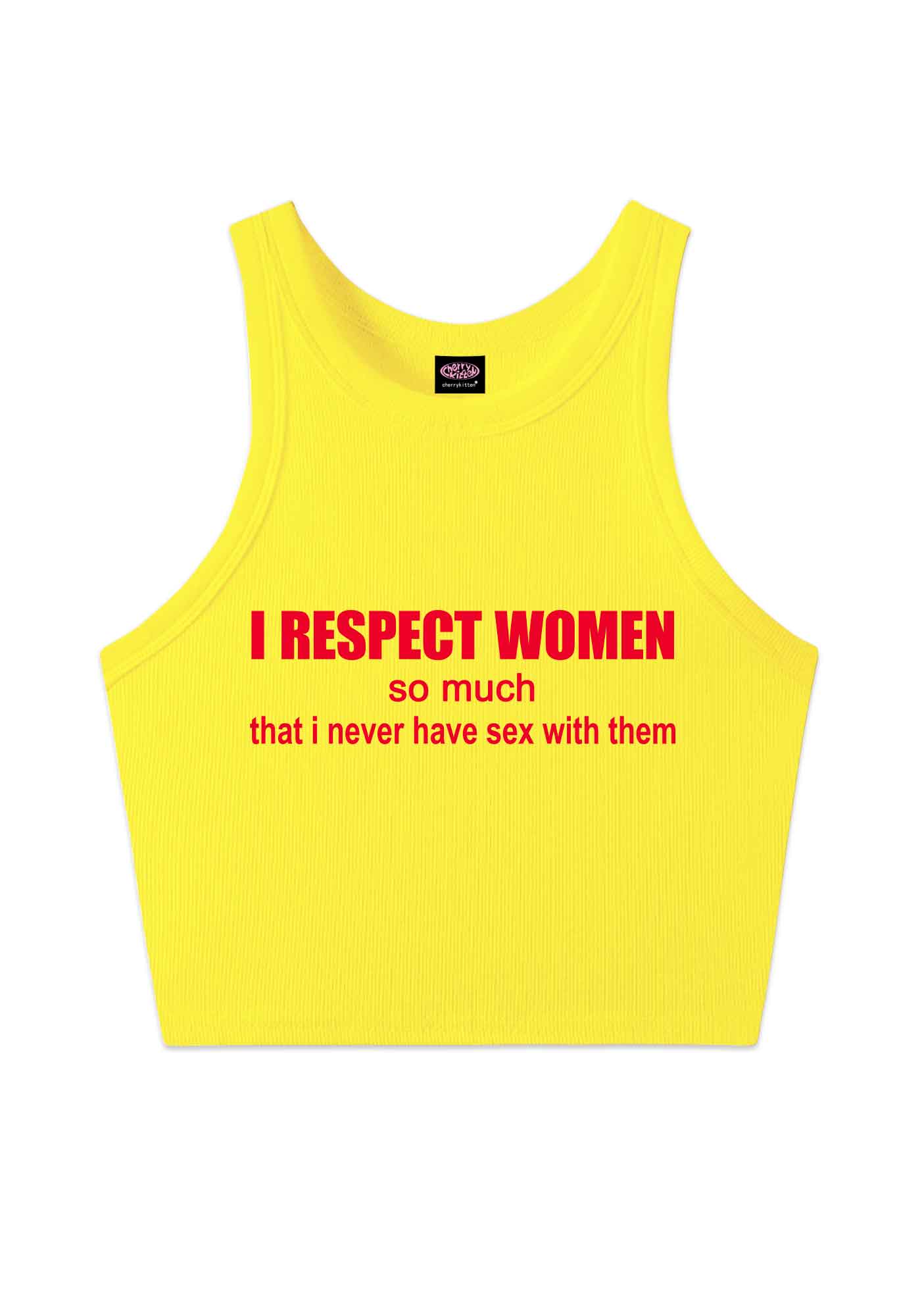 I Respect Women Pride Y2K Crop Tank Top Cherrykitten