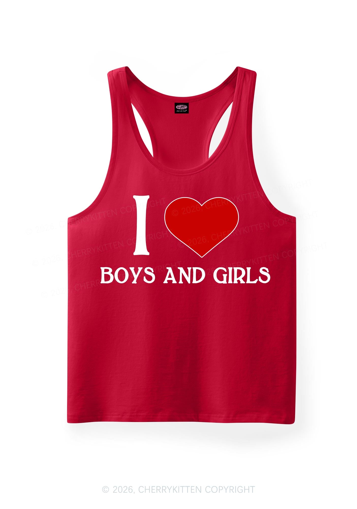 I Love Boys And Girls Pride Y2K Men Racerback Tank Top Cherrykitten