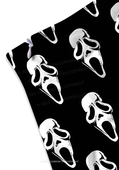 Halloween Spooky Ghost Y2K Print Mini Skirt Cherrykitten