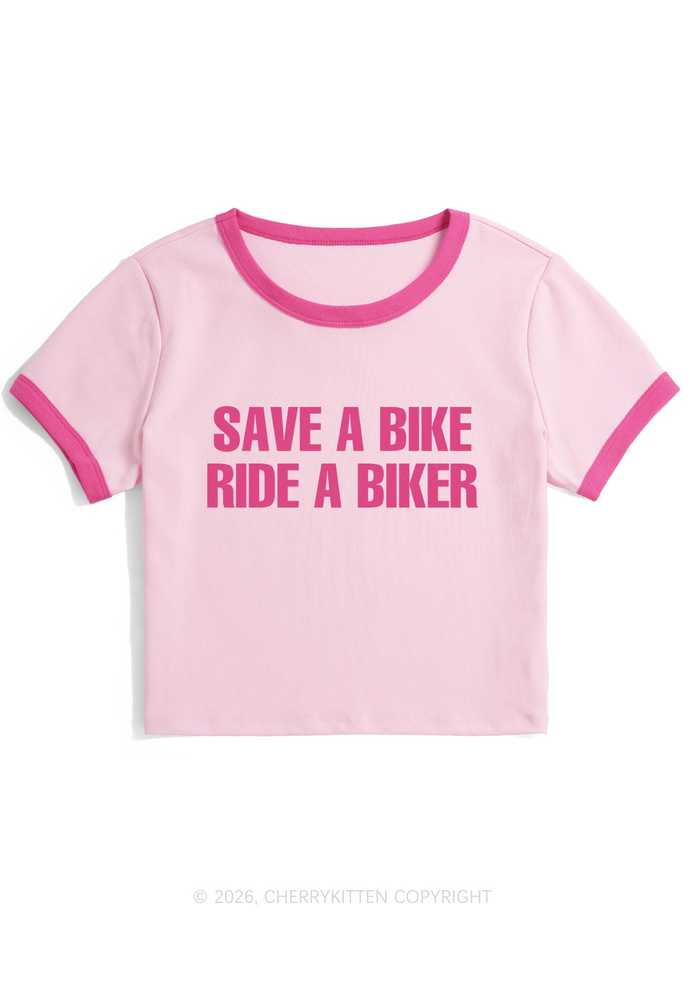Save Bike Ride Biker Y2K Ringer Tee Cherrykitten
