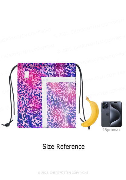Bisexual Leopard Pride Y2K Drawstring Itabag Backpack Cherrykitten