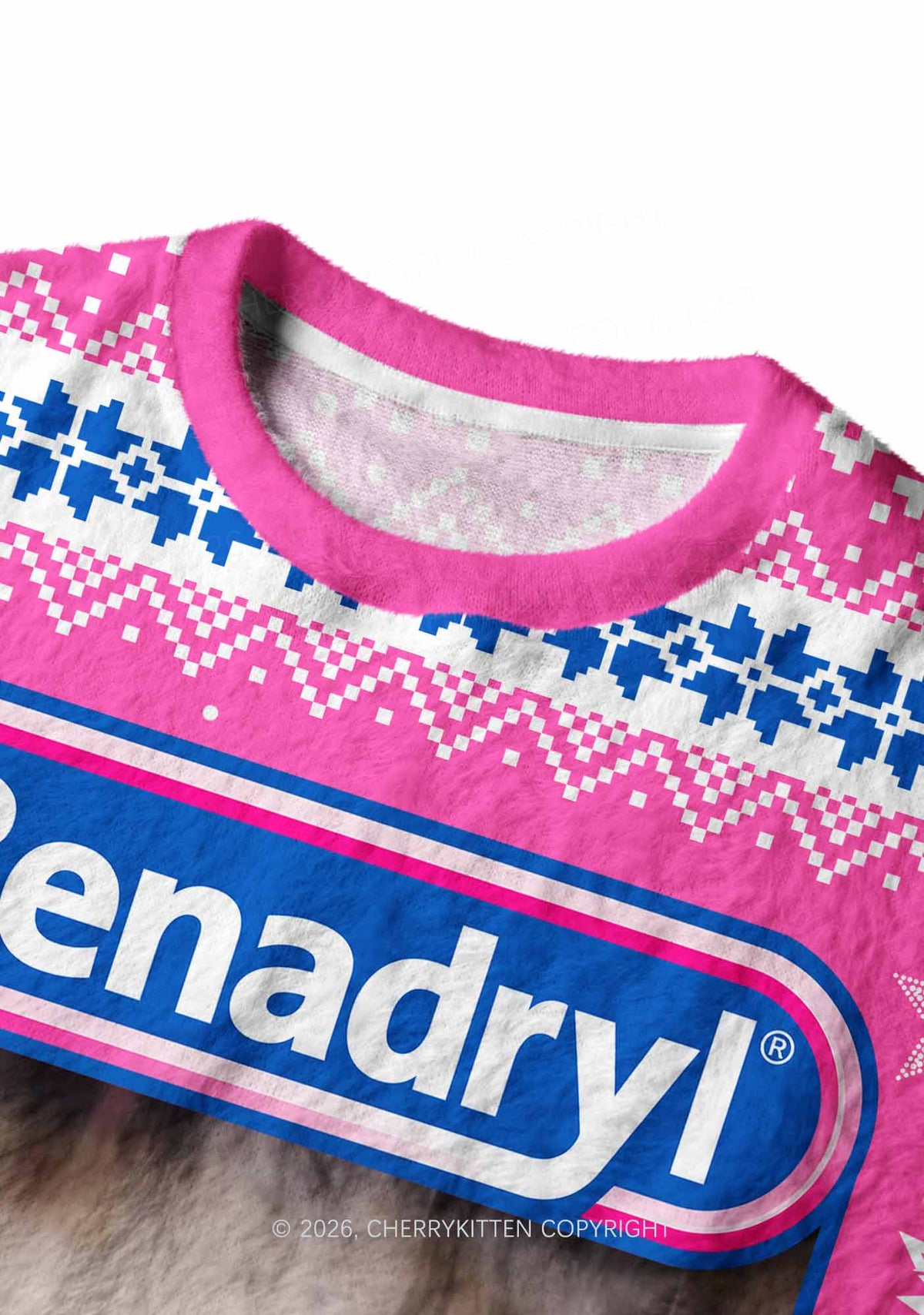 Sleepy Cat Y2K Knit Sweatshirt Cherrykitten