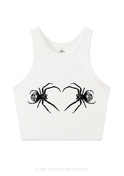 Skull Spider Y2K Crop Tank Top Cherrykitten