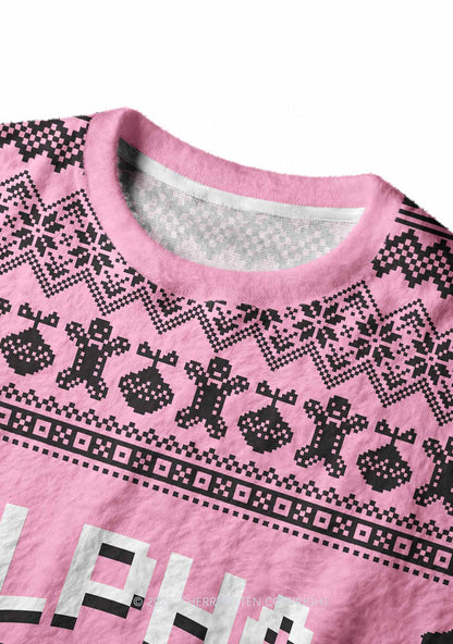 Unicorn Alpha Male Y2K Christmas Knit Sweatshirt Cherrykitten