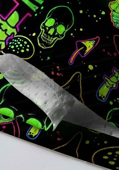 Neon Mushroom Skull Gay Raver Y2K Sport Jersey Shirts Cherrykitten