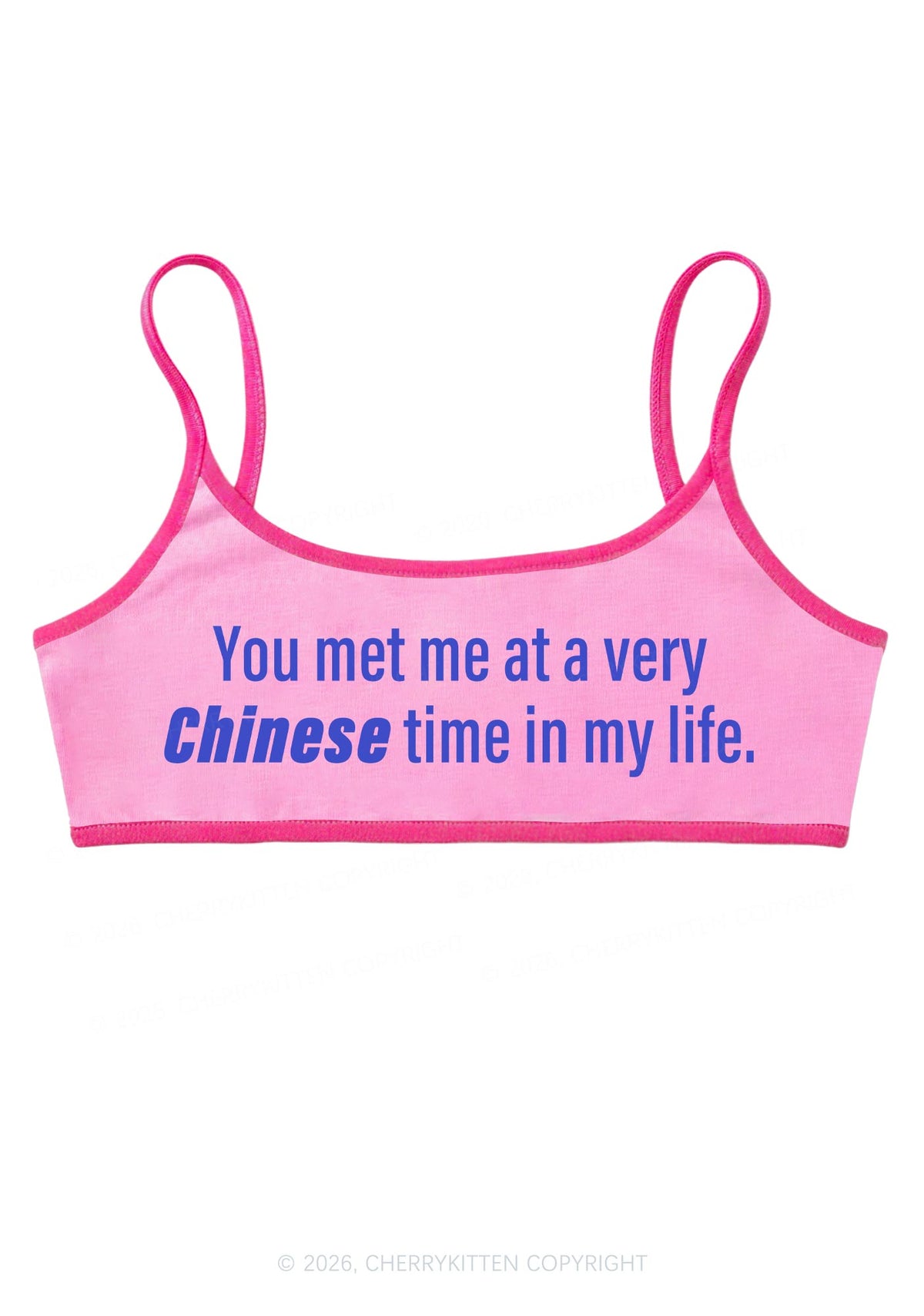 Met Me At Chinese Time In My Life Y2K Super Crop Cami Cherrykitten